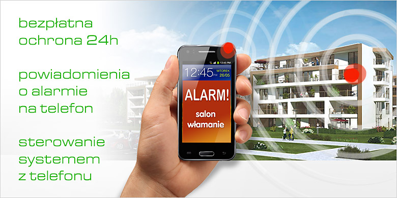 alarm bezprzewodowy gsm ERDA electronic - bezpłatna ochrona 24h