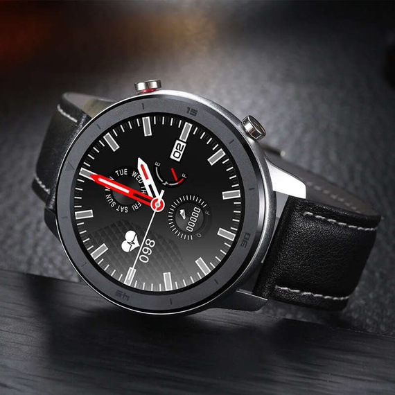 Smartwatch DT78 - zegarek elektroniczny, czarno-czerwony
