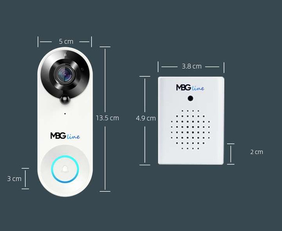 Wideodomofon WiFi z dzwonkiem i czujnikiem ruchu kompatybilny z aplikacją TUYA SMART (biały)