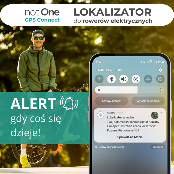 Precyzyjny lokalizator do roweru elektrycznego notiOne GPS Connect SHIMANO