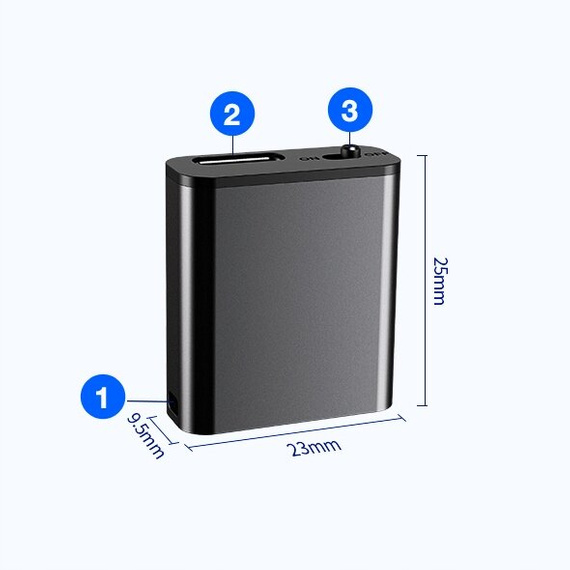 Mini dyktafon szpiegowski 16GB z detekcją dźwięku Q8