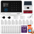 Bezprzewodowy alarm GSM +WiFi - system alarmowy HUXGO z aplikacją TUYA - zestaw alarmowy HXA003 2G B R9D9 BS z syreną bezprzewodową