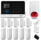 Bezprzewodowy alarm GSM +WiFi - system alarmowy HUXGO z aplikacją TUYA - zestaw alarmowy HXA003 2G B R5D5 BS z syreną bezprzewodową