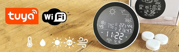 Stacja pogodowa pogody WIFI TUYA SMART 3x czujnik