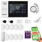 Alarm bezprzewodowy WiFi + GSM 4G - zestaw alarmowy HUXGO z aplikacją TUYA - HXA007 4G B D9 PS z syreną przewodową