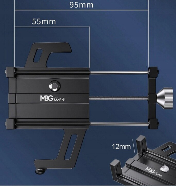 Aluminiowy uniwersalny uchwyt na telefon do roweru / hulajnogi / motocykla MBG line BM PRO MH29A