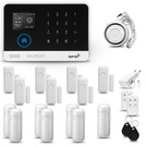 Bezprzewodowy alarm GSM + WiFi - system alarmowy HUXGO z aplikacją TUYA - zestaw alarmowy HXA003 2G B R7D7 PS z syreną przewodową
