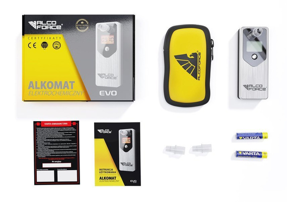 Alkomat elektrochemiczny AlcoForce EVO + ustniki gratis!
