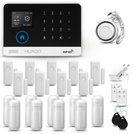 Alarm bezprzewodowy WiFi + GSM 4G - zestaw alarmowy HUXGO z aplikacją TUYA - HXA003 4G B R9D9 PS z syreną przewodową