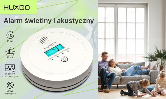 Czujnik czadu HUXGO HXAC03 - detektor tlenku węgla (CO)