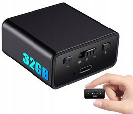 Dyktafon szpiegowski z detekcją dźwięku Q65 - podsłuch z magnesem i pamięcią 32GB