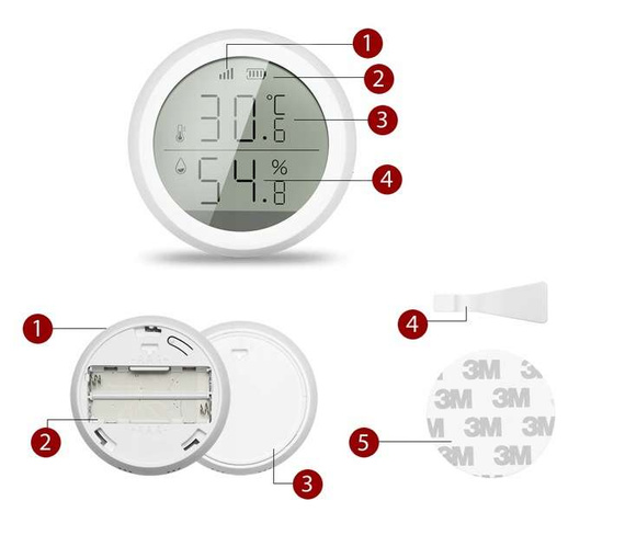 Czujnik temperatury wilgotności ZigBee TUYA LCD