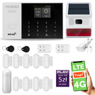 Alarm bezprzewodowy WiFi + GSM 4G - zestaw alarmowy HUXGO z aplikacją TUYA - HXA005 4G B D9 BS z syreną bezprzewodową