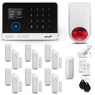 Bezprzewodowy alarm GSM +WiFi - system alarmowy HUXGO z aplikacją TUYA - zestaw alarmowy HXA003 2G B D12 BS z syreną bezprzewodową