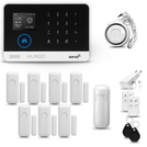 Bezprzewodowy alarm GSM + WiFi - system alarmowy HUXGO z aplikacją TUYA - zestaw alarmowy HXA003 2G B D7 PS z syreną przewodową
