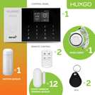 Bezprzewodowy alarm GSM + WiFi - system alarmowy HUXGO z aplikacją TUYA - zestaw alarmowy HXA005 2G B D12 PS z syreną przewodową