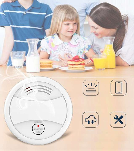 bezprzewodowy czujnik dymu WiFi kompatybilny z aplikacją TUYA HUXGO HXA443