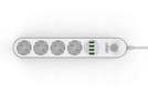Przedłużacz SE4432, listwa zasilająca 2500W na 4 gniazda + 4x USB
