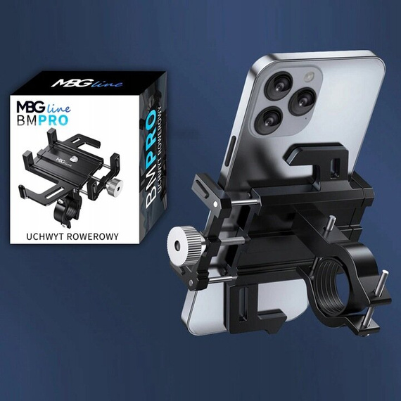 Aluminiowy uniwersalny uchwyt na telefon do roweru / hulajnogi / motocykla MBG line BM PRO MH29A