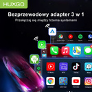 HUXGO, bezprzewodowy adapter samochodowy Ai Smart Box 3w1, kompatybilny z CarPlay i Android Auto BY961P