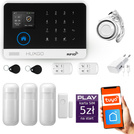Bezprzewodowy alarm GSM + WiFi - system alarmowy HUXGO z aplikacją TUYA - zestaw alarmowy HXA003 2G B R3 PS z syreną przewodową