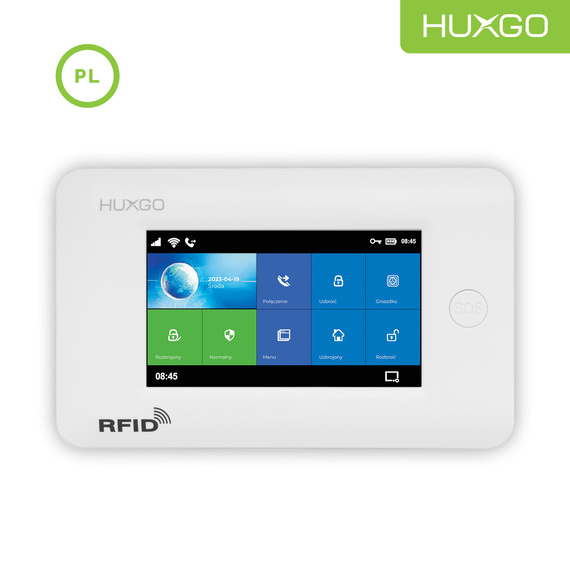 Alarm bezprzewodowy WiFi + GSM 4G - zestaw alarmowy HUXGO z aplikacją TUYA - HXA006 4G W R5D5 BS z syreną bezprzewodową