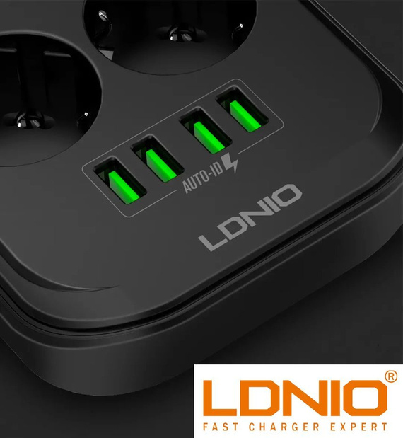 Przedłużasz, listwa zasilająca 2500W na 6 gniazd + 4x USB