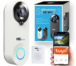 Wideodomofon WiFi z dzwonkiem i czujnikiem ruchu kompatybilny z aplikacją TUYA SMART (biały)