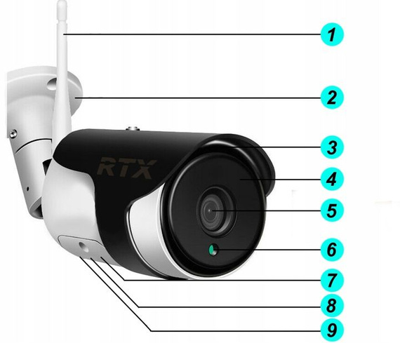 Kamera zewnętrzna RTX21AI - monitoring SmartCam kompatybilna z aplikacją TUYA SMART