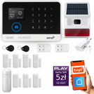 Bezprzewodowy alarm GSM +WiFi - system alarmowy HUXGO z aplikacją TUYA - zestaw alarmowy HXA003 2G B D7 BS z syreną bezprzewodową