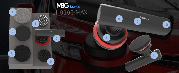 Bezprzewodowa akumulatorowa samochodowa maszyna polerska 30W - MBG line LH0100 MAX