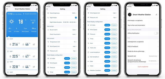 Stacja pogodowa pogody WIFI TUYA SMART 3x czujnik