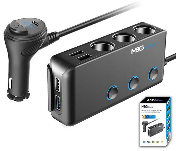 Rozdzielacz gniazda zapalniczki HC67C, 12-24V 4xUSB