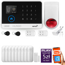 Bezprzewodowy alarm GSM +WiFi - system alarmowy HUXGO z aplikacją TUYA - zestaw alarmowy HXA003 2G B R9 BS z syreną bezprzewodową