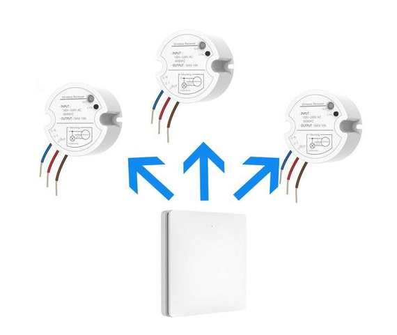 Wyłącznik pojedynczy Linptech biały K9W1(biały) + odbiornik  R2