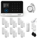 Bezprzewodowy alarm GSM + WiFi - system alarmowy HUXGO z aplikacją TUYA - zestaw alarmowy HXA003 2G B D12 PS z syreną przewodową