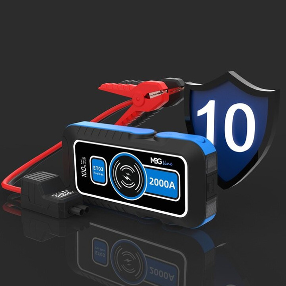 Jump Starter Wysokiej Mocy 59.2Wh Powerbank 16000mAh PD60W QC3.0 Rozruch Latarka LED - MBG line ET03 PRO MAX