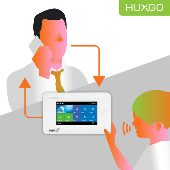 Alarm bezprzewodowy WiFi + GSM 4G - zestaw alarmowy HUXGO z aplikacją TUYA - HXA006 4G W R5D5 BS z syreną bezprzewodową