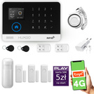 Alarm bezprzewodowy WiFi + GSM 4G - zestaw alarmowy HUXGO z aplikacją TUYA - HXA003 4G B D3 PS z syreną przewodową