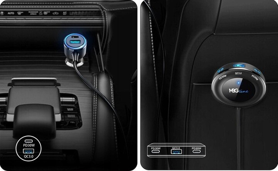 Rozdzielacz USB do zapalniczki samochodowej, ładowarka USB - MBG line C78 PRO