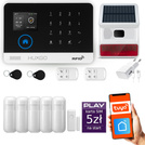 Bezprzewodowy alarm GSM +WiFi - system alarmowy HUXGO z aplikacją TUYA - zestaw alarmowy HXA003 2G B R5 BS z syreną bezprzewodową