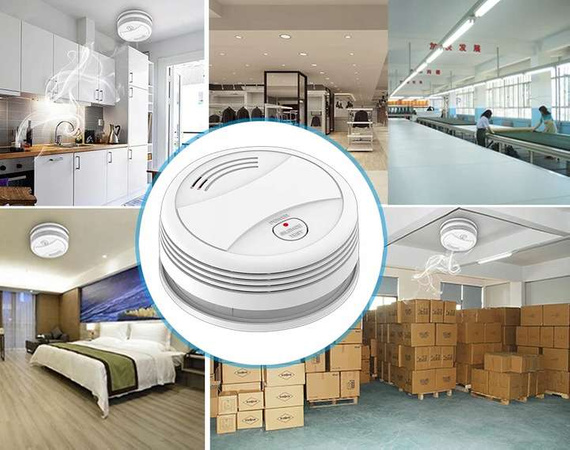 bezprzewodowy czujnik dymu WiFi kompatybilny z aplikacją TUYA HUXGO HXA443