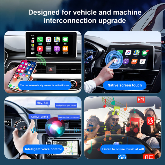 HUXGO, bezprzewodowy adapter samochodowy kompatybilny z CarPlay BY963A/C