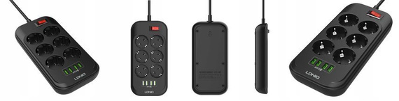 Przedłużasz, listwa zasilająca 2500W na 6 gniazd + 4x USB