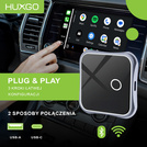 HUXGO, bezprzewodowy adapter samochodowy 2w1, kompatybilny z CarPlay i Android Auto BY963A