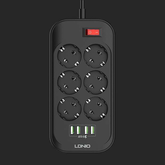 Przedłużasz, listwa zasilająca 2500W na 6 gniazd + 4x USB