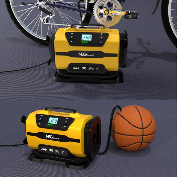 Kompresor samochodowy MBG line 845 PRO - sprężarka 12V/230V z funkcją dmuchawy - Latarka LED