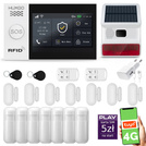 Alarm bezprzewodowy WiFi + GSM 4G - zestaw alarmowy HUXGO z aplikacją TUYA - HXA007 4G B R7D7 BS z syreną bezprzewodową