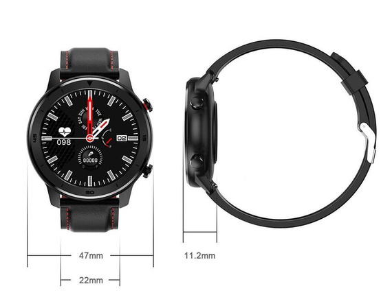 Smartwatch DT78 - zegarek elektroniczny, czarno-czerwony