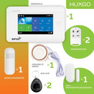 bezprzewodowy system alarmowy Wifi & GSM, HUXGO, HXA006 4G W